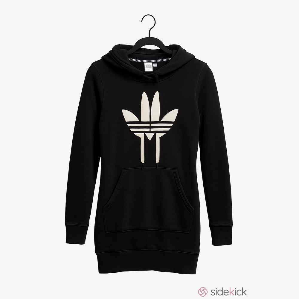 Adidas Black Hoodie with Cream Logo